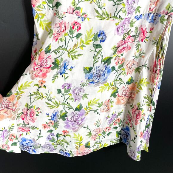 Alice &‎ Olivia Trixie Mini Dress Ivory Floral Sleeveless Sz 12 - Picture 6 of 11